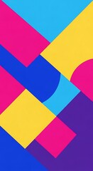 Obraz premium Abstract Geometric Shapes, Bold Primary Colors, Modern Minimalist Background