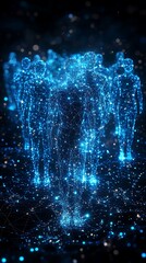 Innovation technology teamwork digital humans network futuristic illustration image