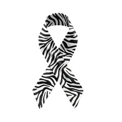 Fototapeta premium Cancer awareness ribbon, zebra print ribbon 