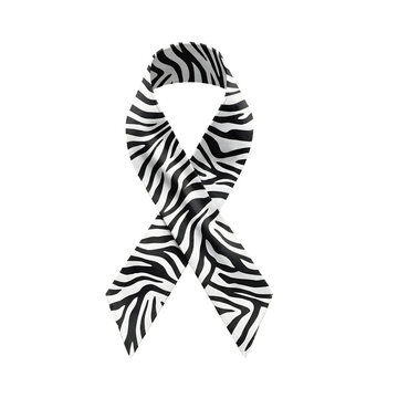 Cancer awareness ribbon, zebra print ribbon 