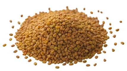 Fenugreek seeds pile isolated image on transparent background