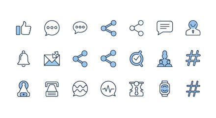 Obraz premium Social media icons set on white