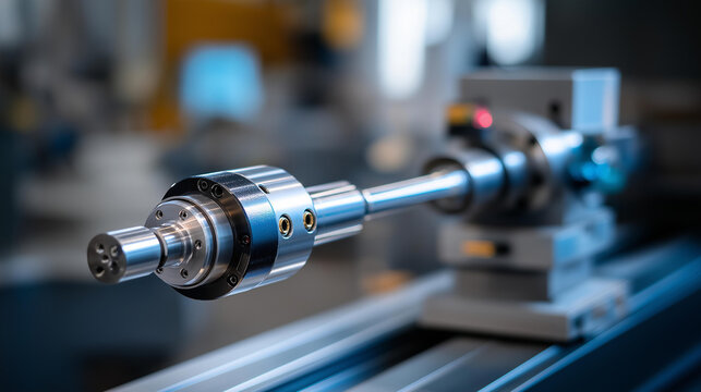 High precision ball screw linear actuator component, CNC machine motion control element with accuracy, industrial automation part for computerized manufacturing, precision