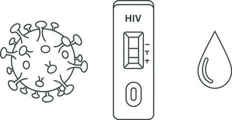 Illustration of virus, water purifier, and droplet representing water purification or contamination
