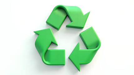 Obraz premium Stylized green recycling symbol representing eco-friendly practices.