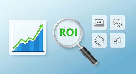 Seo optimization concept with magnifying glass analyzing paper chart for website search engine ranking