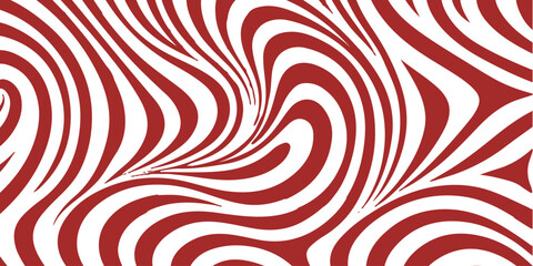 Obraz premium Seamless red and white abstract vector background featuring a geometric pattern with waves and swirls for a modern wallpaper design