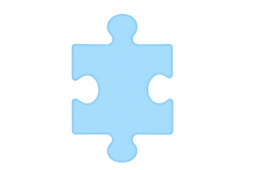 Obraz premium Light blue jigsaw puzzle piece symbolizing connection and solution