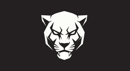 Abstract panther head silhouette on black © Stylo