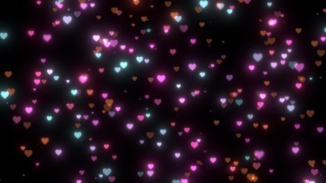 floating pink valentines hearts concept background video