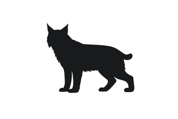 Silhouette of a sleek cat standing in profile against a plain background