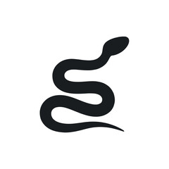 Fototapeta premium Minimalist black and white snake icon with elegant curve design