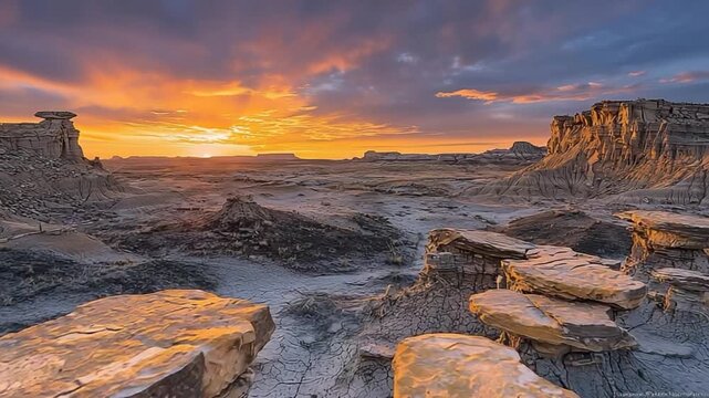 Bisti badlands at sunset, new mexico video