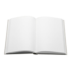 Naklejka premium Open book with blank pages on white background isolated on transparent background