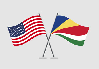 Obraz premium United States and Seychelles vector flags vector format with formal layout