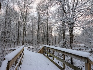 snow covered bridge