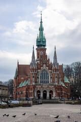 Fototapeta premium Neo-Gothic church in Krakow, Poland