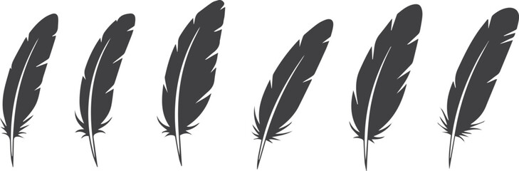 Pen feather icon simple style vector image. Feathers vector set in a flat style. isolated feathers silhouette © Nasima