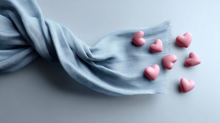 mother's scarf blowing in the wind, forming hearts