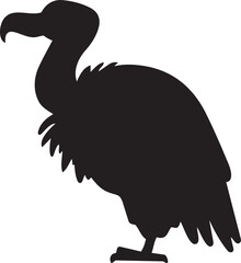 Silhouette of the Dodo Bird: A striking black silhouette of the extinct dodo bird, showcasing its unique form and characteristic features against a solid backdrop. © Salman