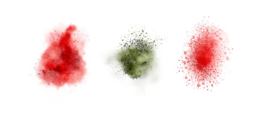 Energetic Red And Green Watercolor Splashes Depict Joyful Festival And Celebration Ambiance