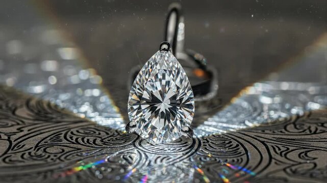 Sparkling gemstone with light rays