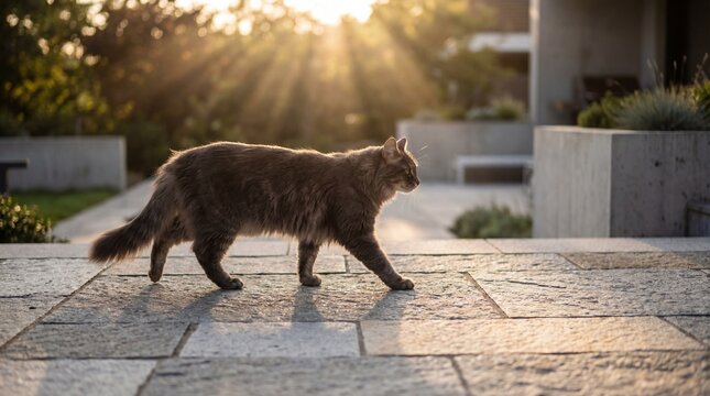 Premium paving stones in a modern outdoor design with natural sunlight
