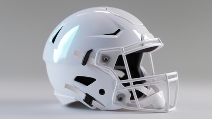Fototapeta premium White American football helmet isolated on a neutral background 