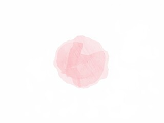 Pink Watercolor Circle Blot Design Element on White Background