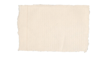 Fototapeta premium Rough handmade paper texture isolated PNG, natural off-white cardstock with deckle edges for graphic design and creative projects