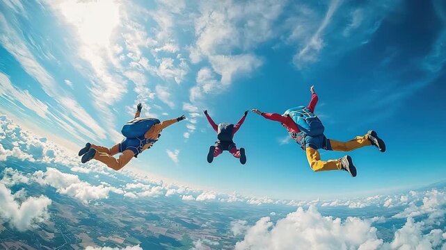 skydiving, group adventure, extreme sports video