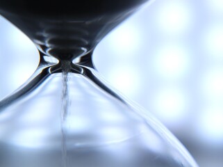 Hourglass as symbol of passing time concept color light artistic macro photo
