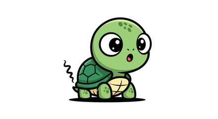 Obraz premium Cartoon turtle illustration on white background