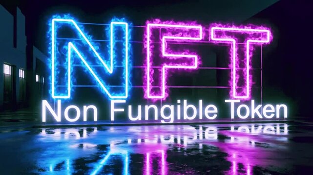 The glowing path of the Non-fungible Token.