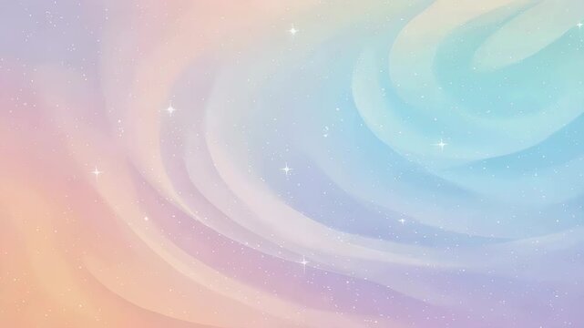 Ethereal flowing pastel abstract background with a soft gradient of colors and shimmering star particle effects, a dreamlike galaxy concept