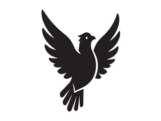 Obraz premium Minimalist black silhouette of a bird in flight