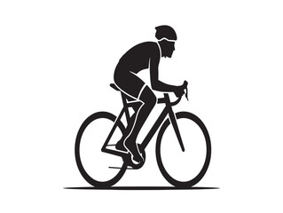 Fototapeta premium Dynamic cyclist in action - minimalist vector illustration