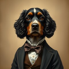 Victorian dog portrait 