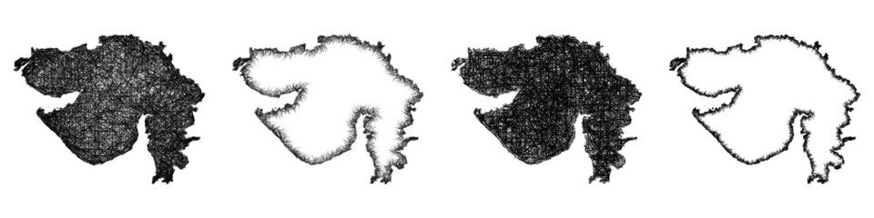 Sketch Gujarat map design set