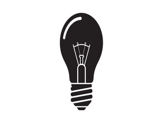 Minimalist black and white light bulb illustration
