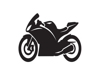 Obraz premium Minimalist black motorcycle silhouette vector