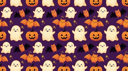 Obraz premium halloween seamless pattern