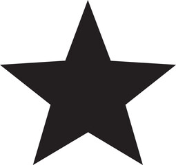 A large black star shape isolated on a plain background viewed from directly above
