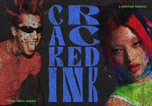 5 Plastisol Cracked Ink Texture Overlays