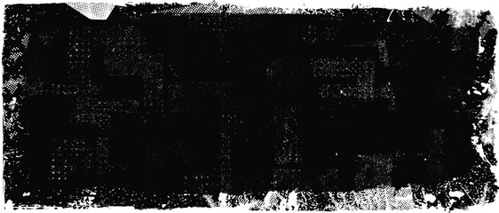 Glitch distorted grange shape . Noise grungy logo . Trendy defect error shapes . Glitched .Grunge textured . Distressed effect .Vector shapes with a halftone dots screen print texture.