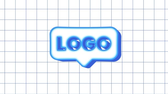 Modern Grid Soft Glow Icon Distorted Logo Reveal