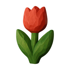 Fototapeta premium PNG Textured wooden tulip illustration.