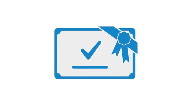 Blue Certificate with Check Mark.