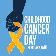 Fototapeta premium International Day against Childhood Cancer February 15 vector illustration template for background banner postcard poster with text inscription ribbon and awareness design