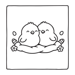 Naklejka premium BOLD and EASY COZY EASTER COLORING BOOK, bold and easy, victor art, line art, Coloring Pages, bold & easy cozy winter coloring book pages, cute line art